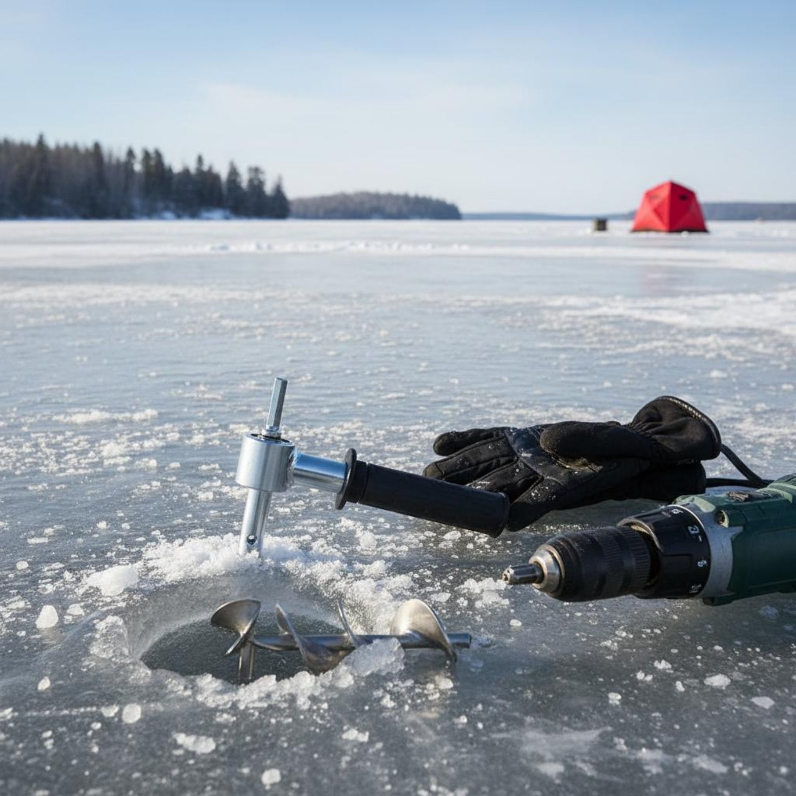 Fishing - Adaptador para taladro de hielo, conector