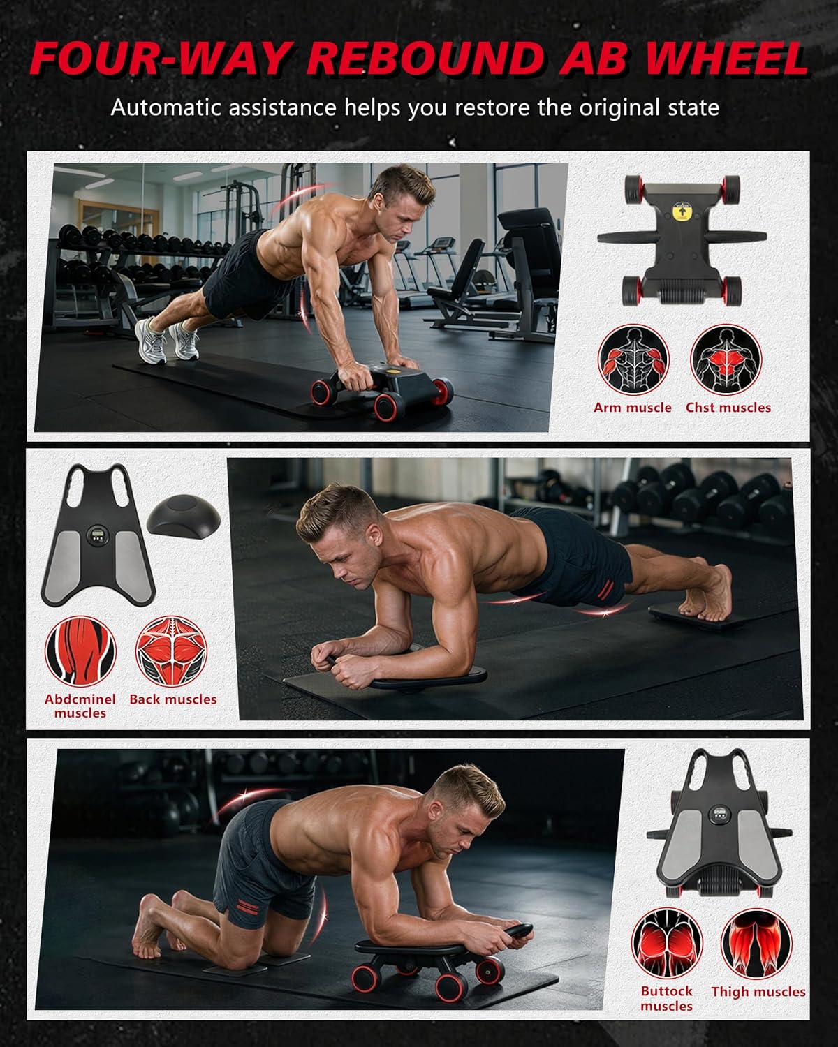 Rueda Abdominal, Rodillo Abdom - Ab Roller Wheel With Elbow Support reseña y precio