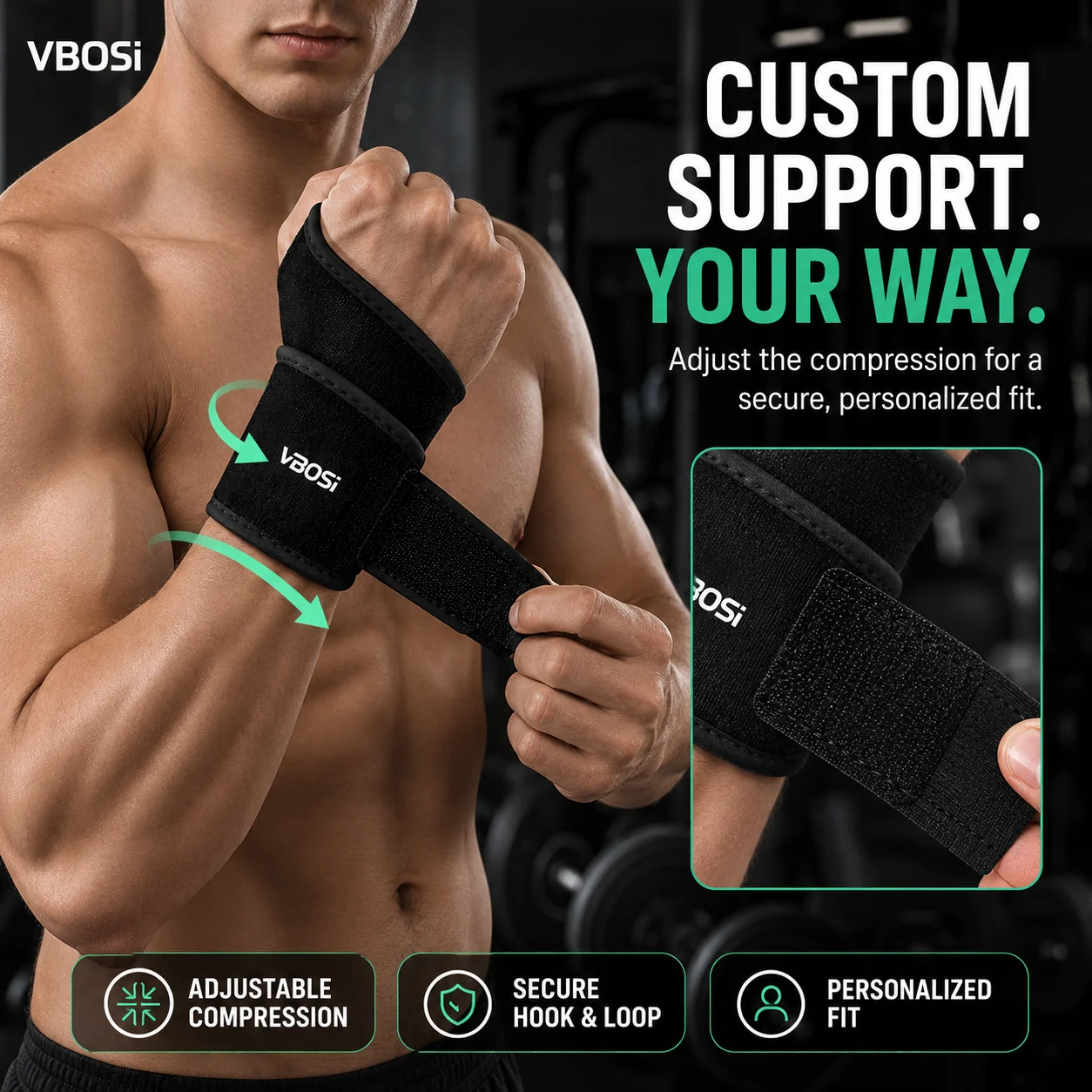 Soporte de Muñeca Ajustable VB - Wrist Wraps Weightlifting Support reseña y precio